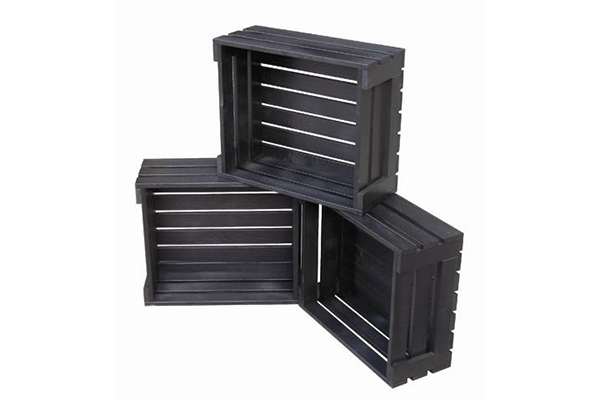 Smooth Wood Crate Black
