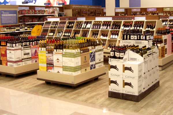 Wine Floor Crate Display Merchandised