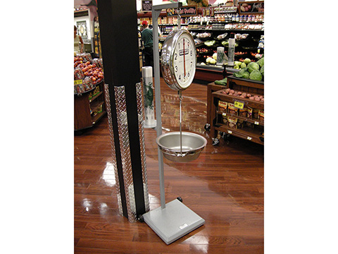 mobile scale holder in store